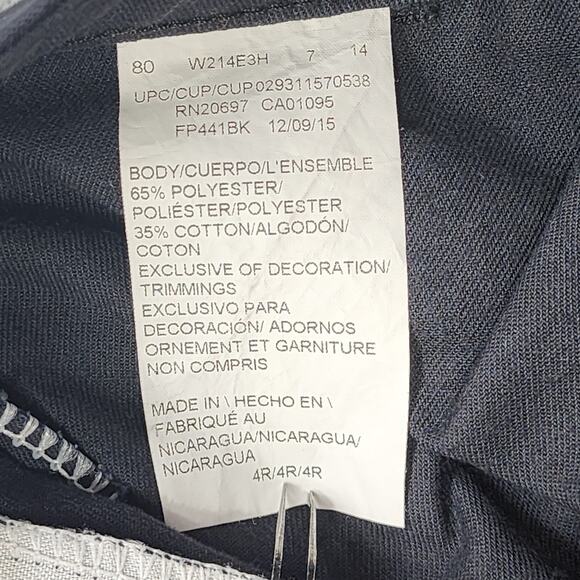 Dickies Pants Womens 4 Black Curvy Flat Front Straight Leg Twill Office Preppy - Picture 5 of 11